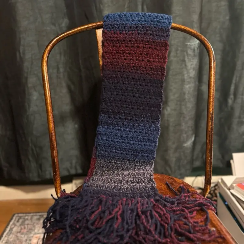 Plush crochet scarf
