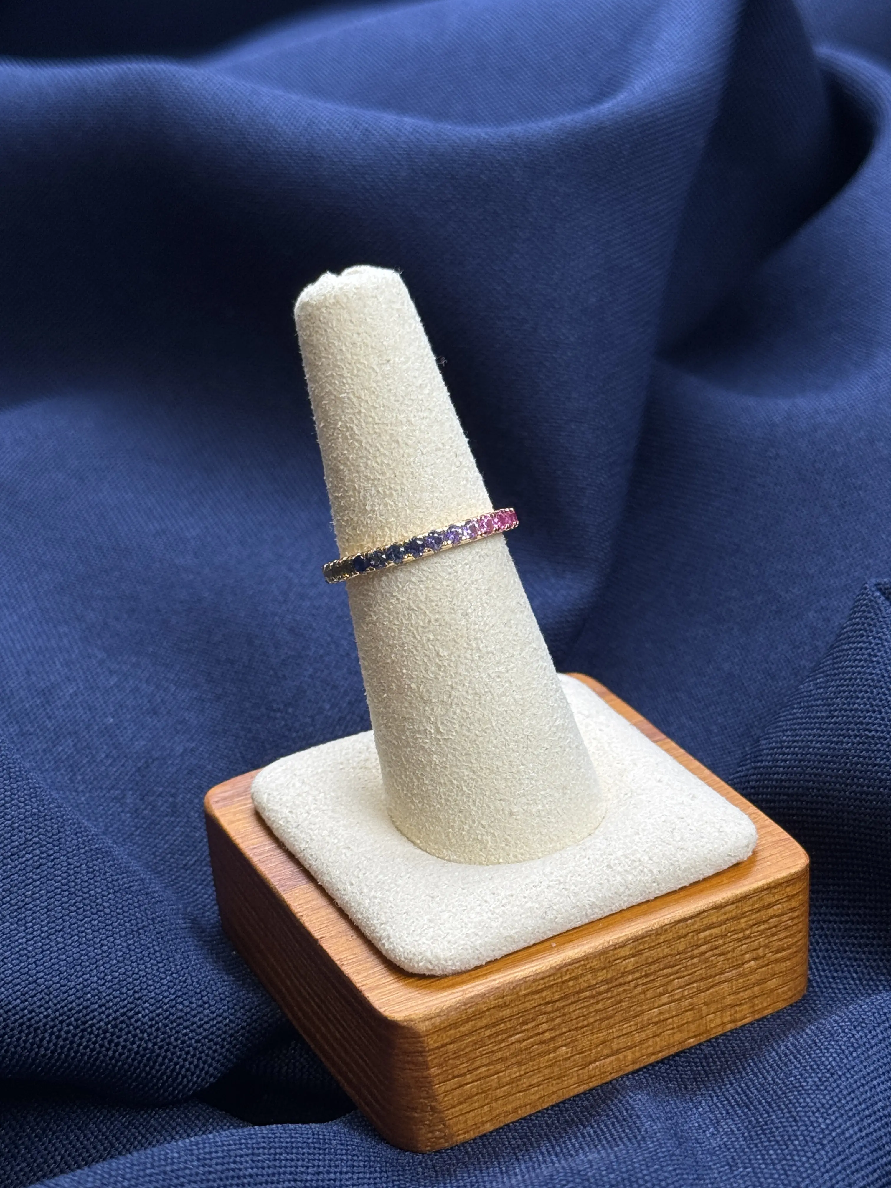 Size 6 Certified Lab Grown Round Sapphire Ring