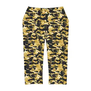 Gold Camo #2 Yoga Capri Leggings