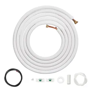 25-Foot Mini Split Line Set With 1/4 Inch And 1/2 Inch O.D. Copper Tubing, Triple Layer Insulation, For Air Conditioning And Heating Systems, HVAC Piping Kit With Comprehensive Accessories And 27-Foot Connection Cable