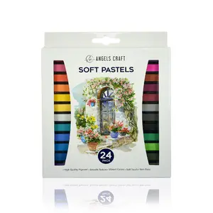 24-Piece Soft Pastel Set for Various Surfaces - High Quality Pigment, Smooth Texture, Vibrant Colors - Non-Toxic