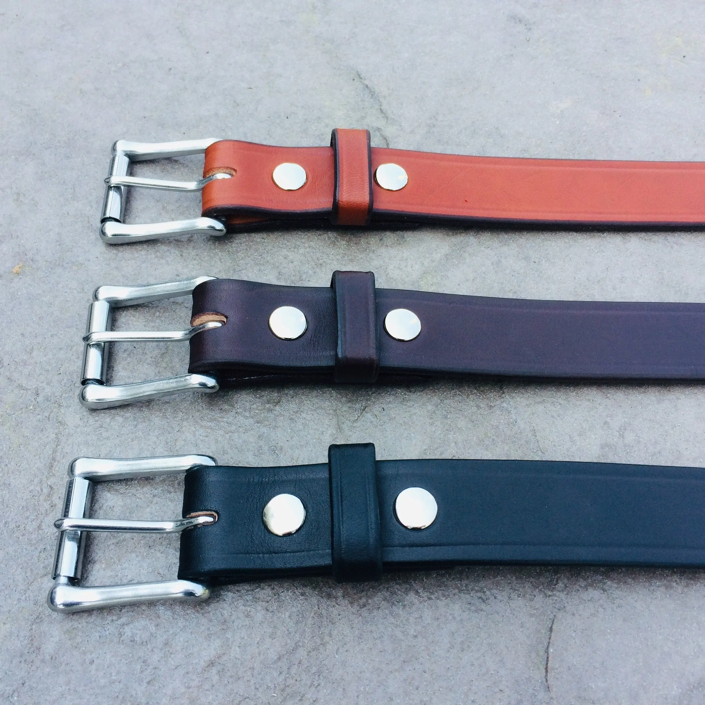 Leather Belt | Thick Leather Work Belt | Holster Belt | Motorcycle Belt | Real Leather | Amish Handmade