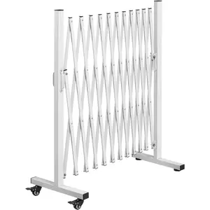 Aluminum Expandable Garden Fence, Portable Barricade Gate with Casters, Expansion Size 201*15.2*40.6 inches, Adjustable Flexible Fence Mobile Barricade Safety Barrier