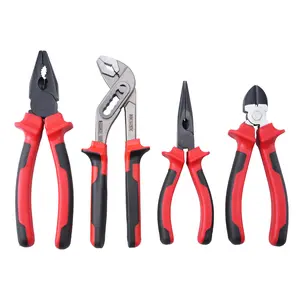 NORIX 4Pcs Pliers Tool kit Set Wrenches& Combination Pliers for Woodworking Electrical Work Ergonomic Design for DIY Projects Mechanics Automotive ToolsHome repair tool kit repair tool set kitchen plumbing repair tools.
