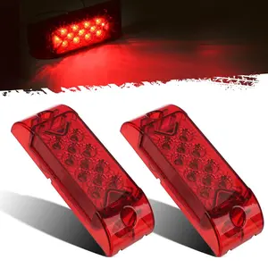 Partsam 2x Red 6" x 2" Sealed Rectangular Rectangle Clearance Light Side Marker Lamp, 6 inch Red 13LED Tail Rear Lights for Golf Cart Trailer Box Truck Exterior