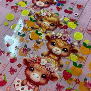 UV DTF Transfer Bundle- Fruit Highland Cow Bundle