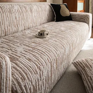 1pc Nordic-style textured: warm and soft, machine washable, pet furniture protector, dust-proof and stain-resistant, suitable for all seasons. Ideal for holiday decoration and daily use, fits 2/3/4-seater living room sofas, Sofa Slipcover