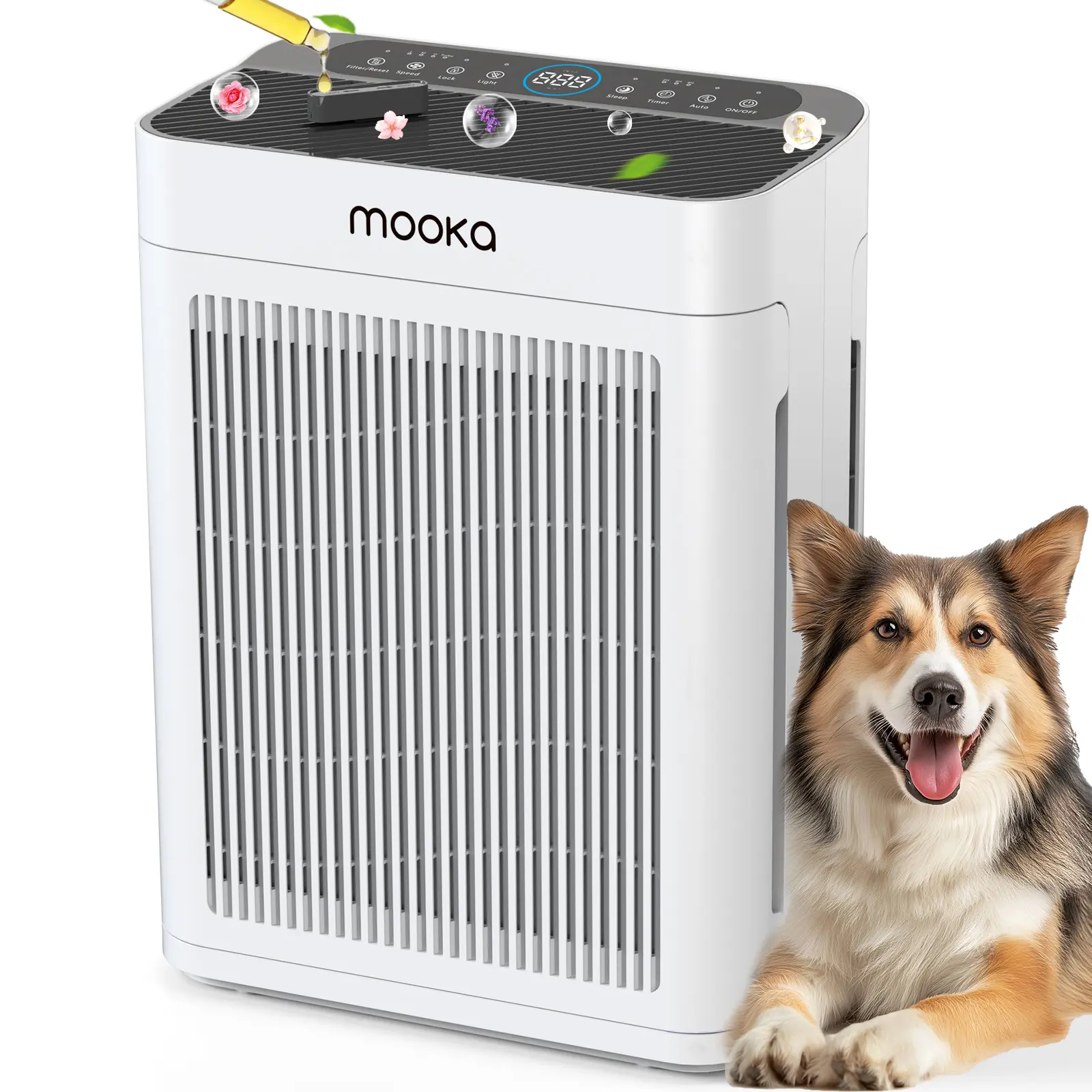 MOOKA Air Purifier for Home up to 300 to 3000sq.ft with PM2.5 Sensor, 3-Stage Filter, Pet Mode, Washable Pre-Filter, H13 HEPA for Bedroom, Dorm, Office,dorm essentials,home essentials,back to school,back to school haul