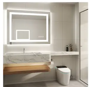 24"x 36" LED Bathroom Mirror with Anti-Fog and Backlit Memory Function Tempered Glass
