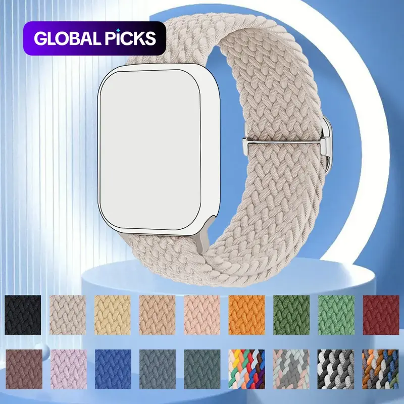 (Watch not include) 1 Pack Braided Stretchy Bands Compatible with Apple Watch Band 38mm 40mm 41mm 42mm 44mm 45mm 46mm 49mm Women Men, Adjustable Nylon Solo Loop Elastic Straps for iWatch Series 12 11 10 9 8 7 6 5 4 3 SE Ultra (Band Only)