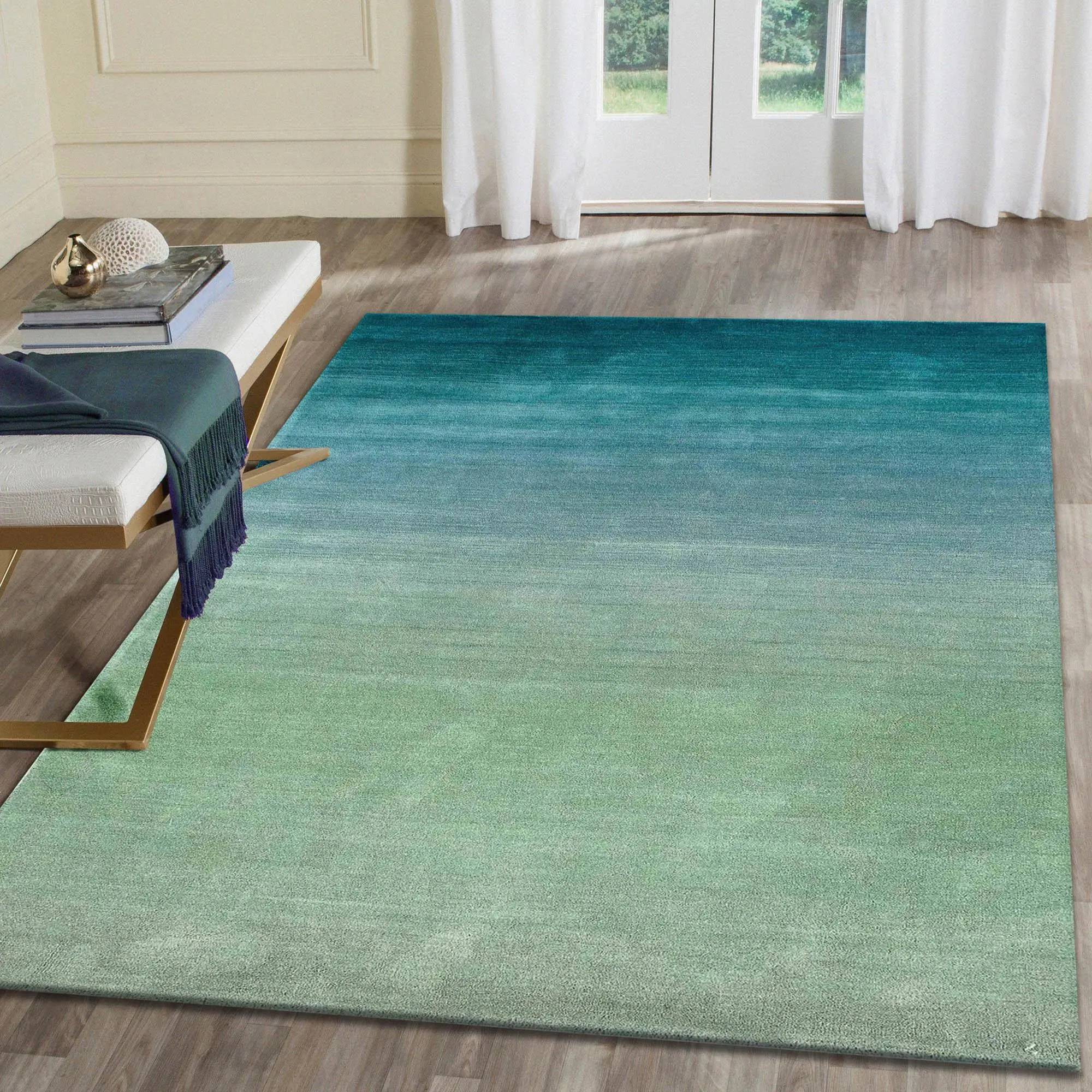 Lush Decor ARCA Hand Woven Wool Soft Decorative Rug - Contemporary Casual Modern Floor Rug with Global Colors for Indoor Living Room Use