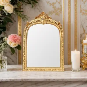 Resin Arch Mirror Frame, Arched Decor Mirror, European Style Wall Decor Art Hanging Piece, Ideal for Home Decoration & Photography Props
