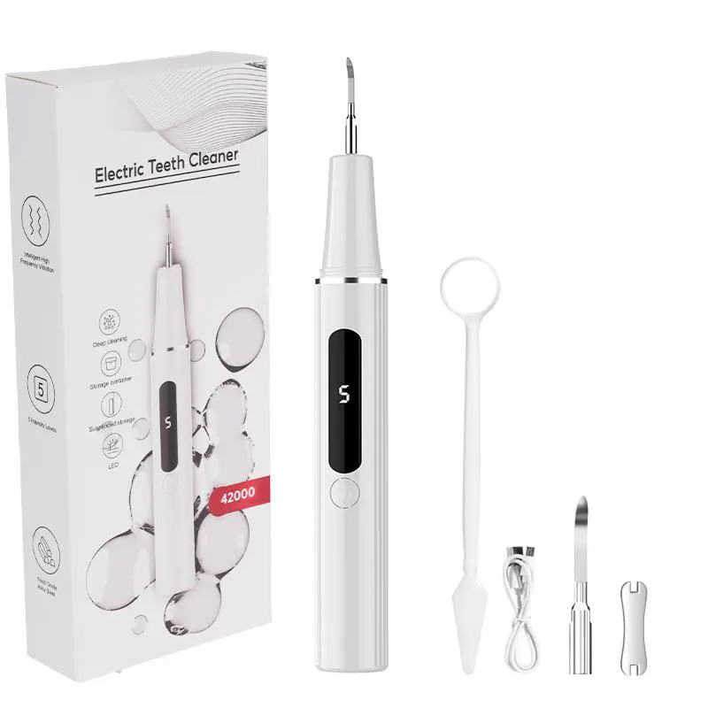 Plaque Remover, Tartar Remover, Home-Use Rechargeable Dental Scaler (Includes Replacement Brush Heads and Manual Cleaning Tools), Tartar Remover, Dental Cleaning Kit electric cleaner