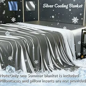 1 Piece Skin-Friendly Summer Cool Blanket, Style Air Conditioning Cover, Soft Lightweight, Breathable, for Bed and Sofa, Summer Use