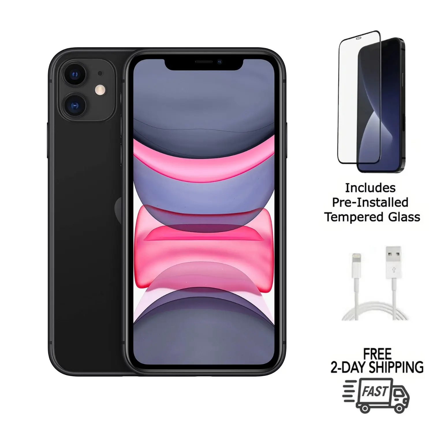 Refurbished iPhone 11(Verizon Only)-Excellent Condition with Tempered Glass Screen Protector & 1 Year Warranty  A2111