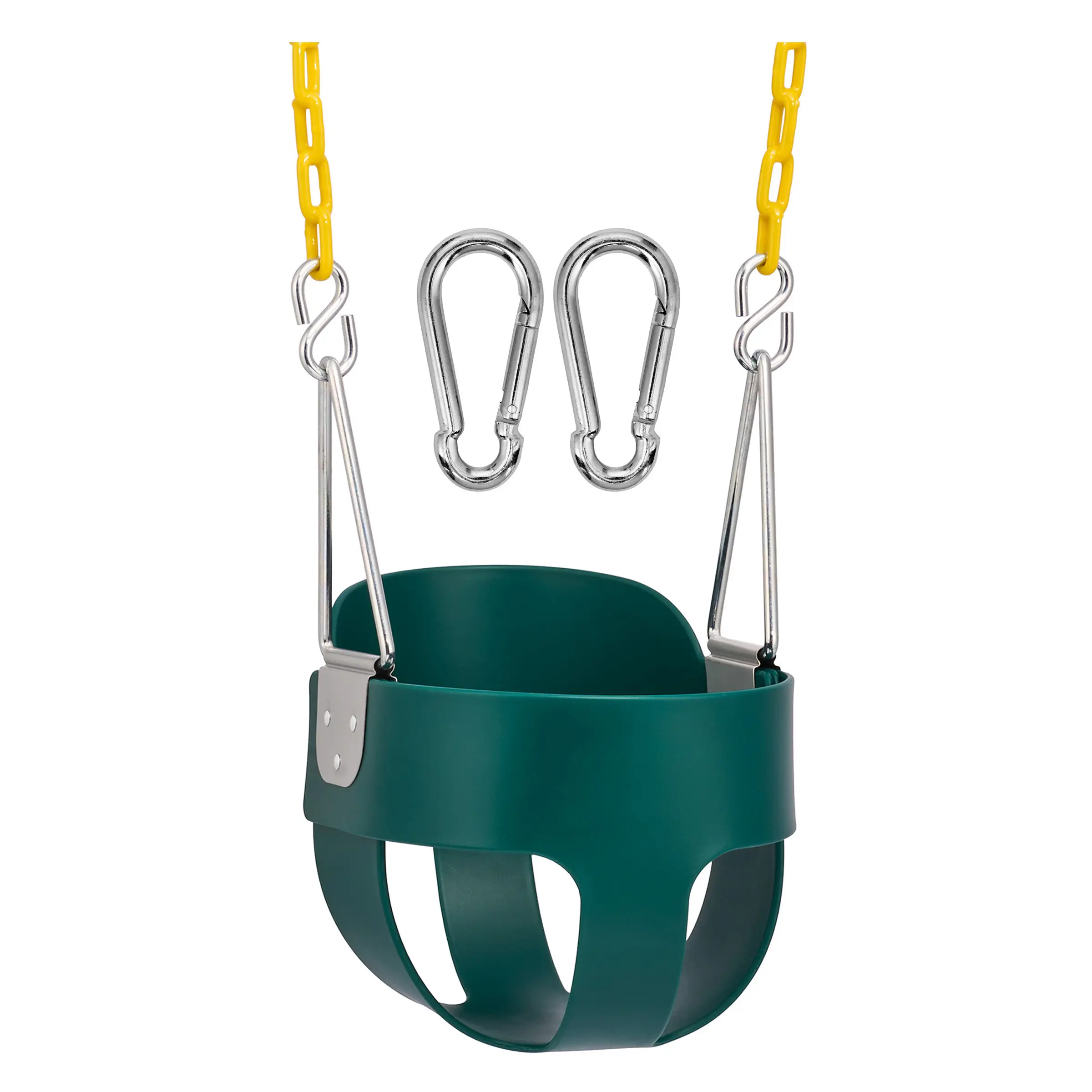 Sorbus Heavy Duty Swing Seat, Green, 68-inch Rust-Resistant Chain, Swing Set Accessories Replacement with Snap Hooks Support 220lb for Outdoor Play (Set of 1 and Set of 2) Playground Equipment Portable