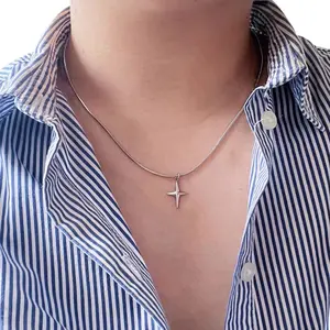 Simple Cross Star Pendant Necklace Fashion Collar Clavicle Chain