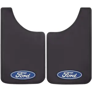 Plasticolor 000539R01 Ford Oval Logo Easy Fit Mud Guard 11"x19"-Set of 2 , Black