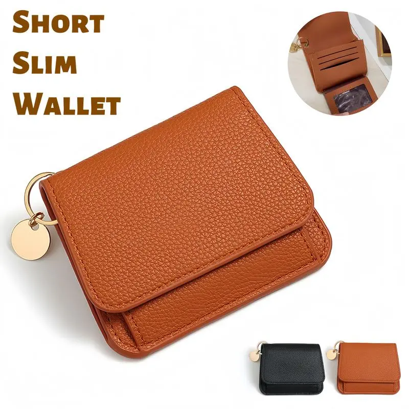 Women's Elegant Minimalist Slim Tri-Fold Cowhide Wallet - RFID Blocking Card Holder with ID Window, Multiple Slots, Compact Coin Purse for Camping, Hiking, Ideal Gift (Wallet Women Purse), Tri Fold Wallet