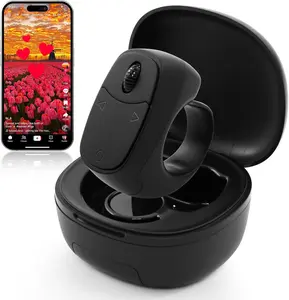 Remote Scrolling Ring for Tiktok,Page Turner for Kindle App,Bluetooth Camera Shutter Remote for Android,iOS-Black