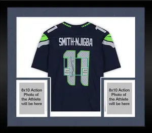 Framed Jaxon Smith-Njigba Seattle Seahawks Autographed Nike Navy Vapor Fuse Limited Jersey - Fanatics Authentic Certified
