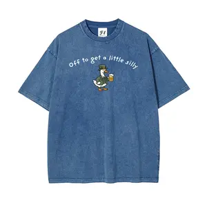 Unisex Casual Comfortable Cotton Retro Printed T-Shirt, "Off to get a little silly" Shamrock Graphic Tee - St. Patrick’s Day Top