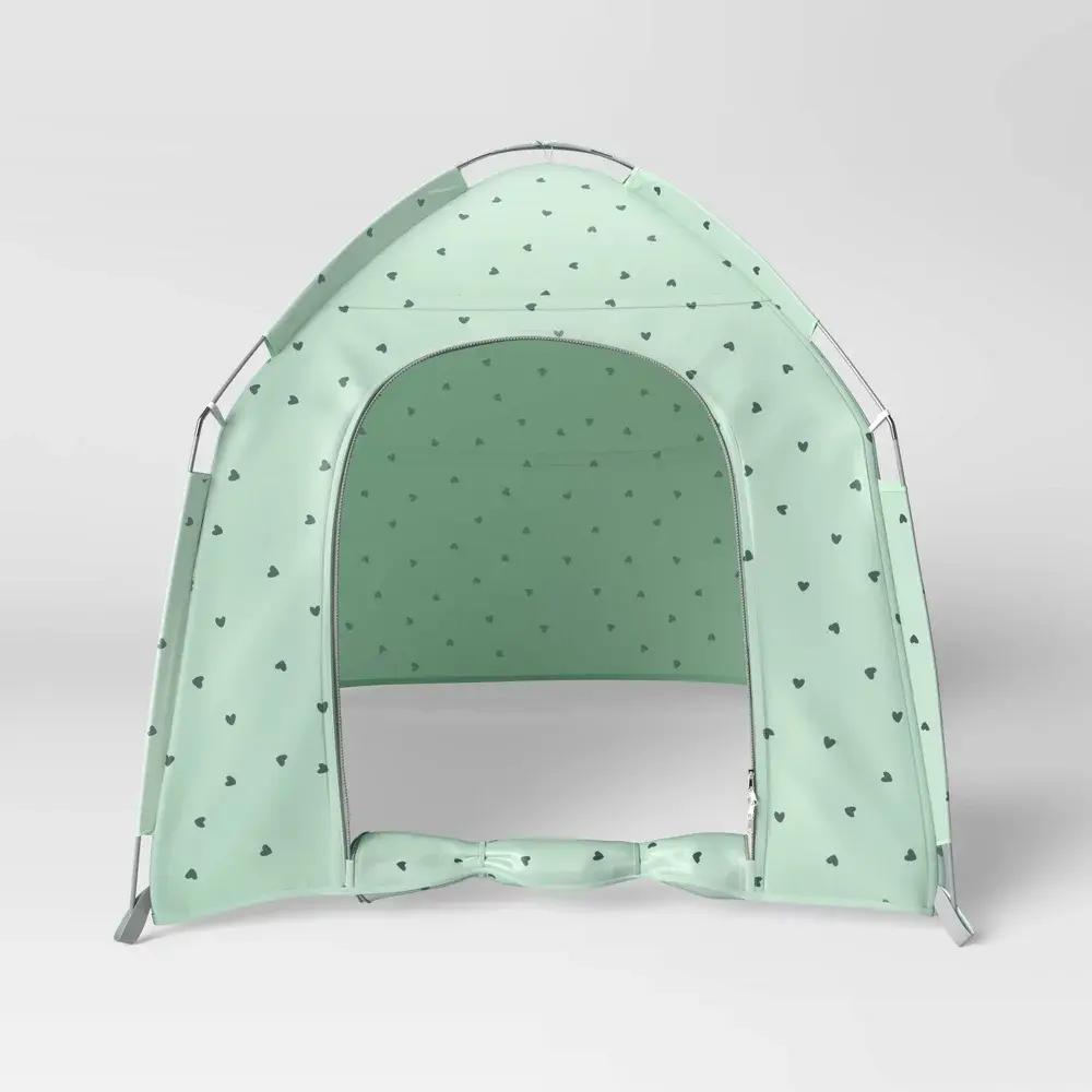 Pillowfort Sensory Friendly Kids' Tent Mint Green - Heart Print Play Tent