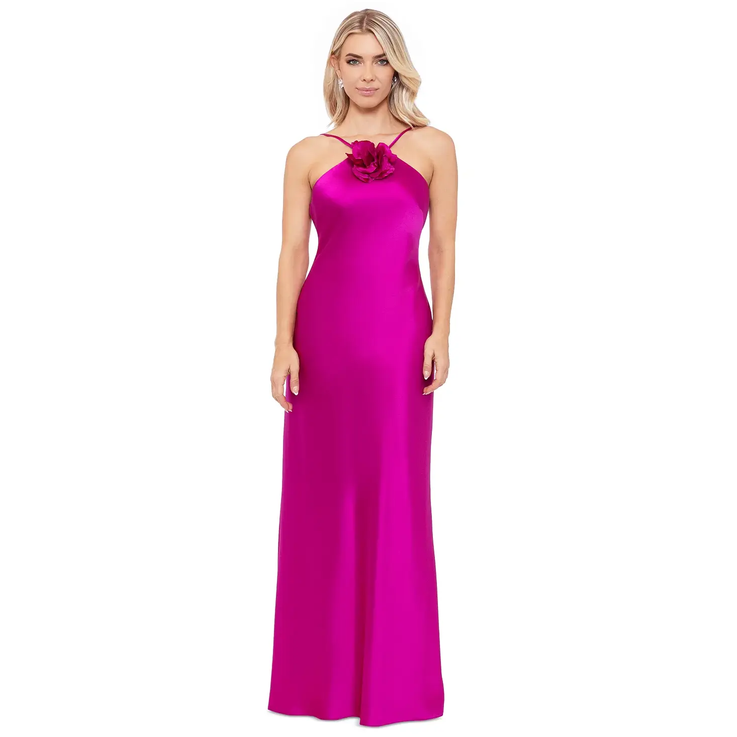 Xscape Satin Rosette Dress 6129X