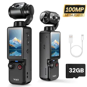 3.0 Newly Portable 2.5K Ultra HD Video Recorder with 180° Rotating Lens, Full Body Camera for Vlogging, Travel & Daily Life Recording,Handheld Stabilizer Pocket Camera,   Vlogging Camera,USB Rechargeable, Modern Gadget, Durable Construction, Camcorder
