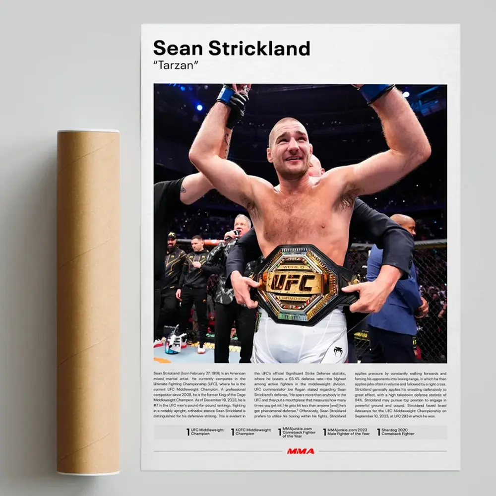 Sean Strickland Poster Fighter Wall Art Room Decor Print HY1445