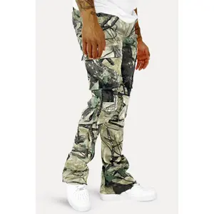 Vortex Cargo Stacked Denim (Woodland Camo)