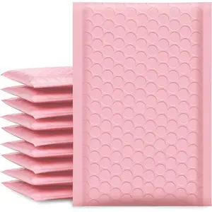 Bubble Mailers 4x8 Inch Light Pink 50 Pack Poly Padded Envelopes Small Business Mailing Packages Opaque Self Seal Adhesive  Boutique Shipping Bags for  Makeup Supplies #000