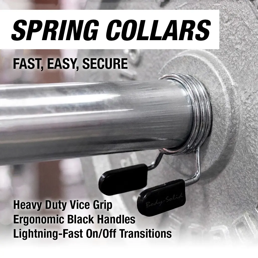 Premium 2" Olympic Spring Barbell Collars (Pair)
