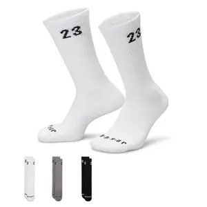 LACOSTE Air Jordan Essentials Crew Socks - White, Number 23, Comfortable Fit, Ideal for Game Day and Casual Wear