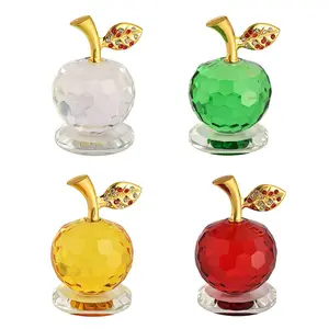 Crystal Apple Figurine, Handcrafted Glass Ornament, Home & Office Decoration, Home Decor Accessory, Unique Gift for Lovers, Girls, Birthdays