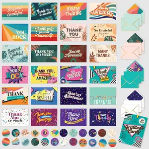 Thank You Cards 24 Pack 6x4in Gratitude Assorted Variety Pack with Envelopes and Stickers