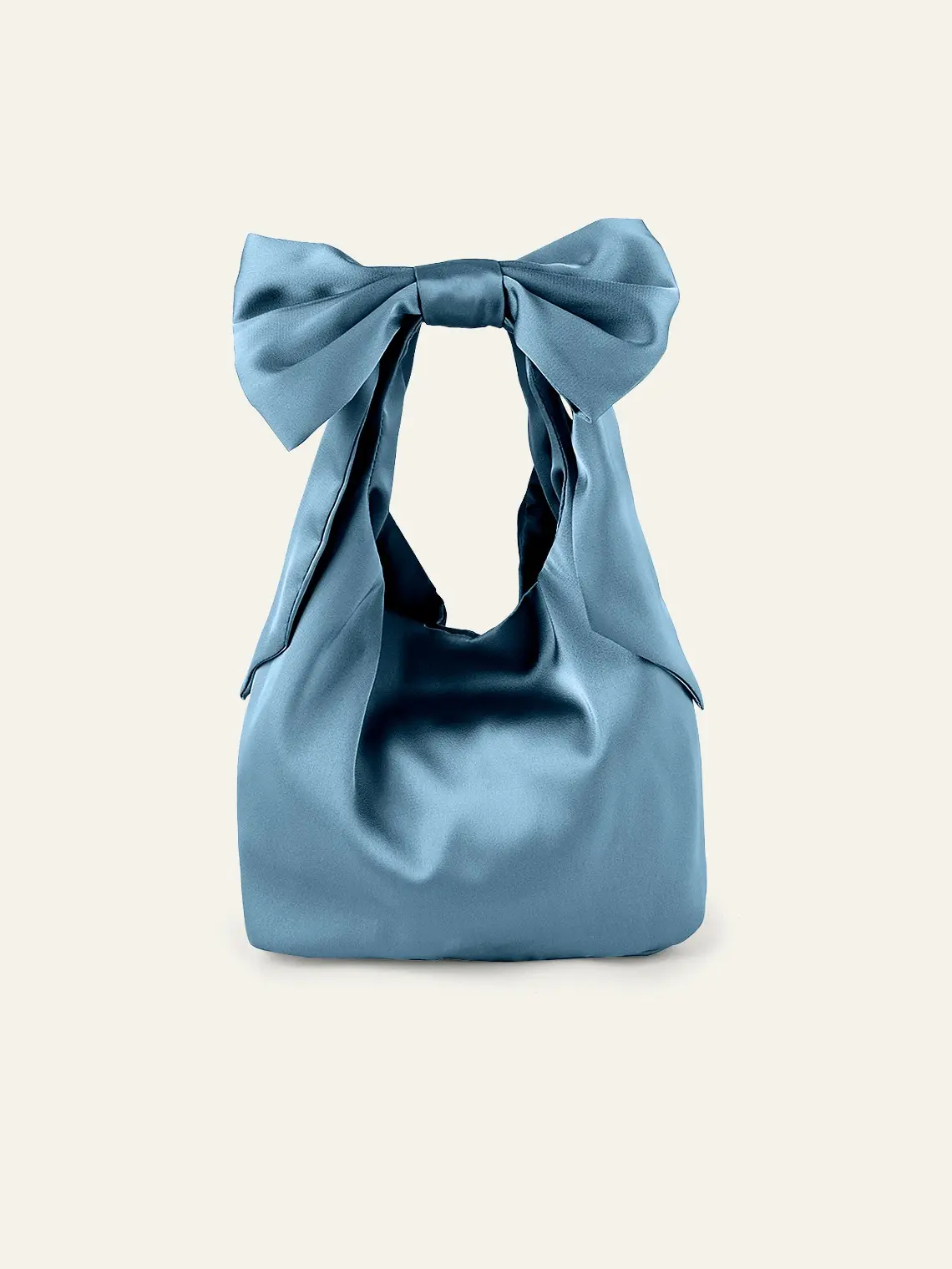 AZAZIE Women's Elegant Stretch Satin Handbag with Sculpted Bow, Lightweight Compact Bag for Bridal, Wedding and Evening Parties