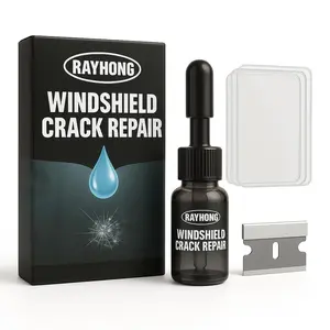 Rayhong Windshield Saver Repair Kit with 20ml Repair Liquid Curing Film & Blade for Effective Cracked Glass Fix
