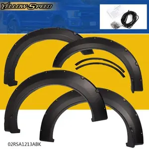 4Pcs Fit For 2015-2017 Ford F150 F-150 Smooth Pocket-Rivet Wheel Fender Flares