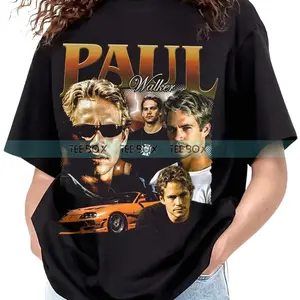 Retro Paul Walker Shirt, Brian O'Conner TShirt, Paul Walker Rock Style Bootleg Tee, Gift For Fan