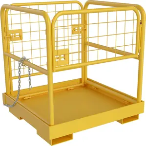 YITAMOTOR Forklift Safety Cage 36"x36", 1150LBS Capacity, Heavy Duty Steel Basket with 3 Chains for Work Platform, Perfect for Aerial Work
