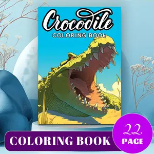 Crocodile Coloring Book | 22 Pages 120g Thick No-Bleed Paper | Fun Cartoon Crocodile & Wildlife Scenes | Intricate Reptile Designs | Easy Coloring for Adults & Kids | Stress Relief Creative Hobby | Gel Pen Friendly | Glue Binding | TikTok Viral