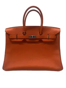 Pre-owned HERMÈS Togo Leather Tote Bags Birkin 30 Orange Togo Square R 2014 G101
