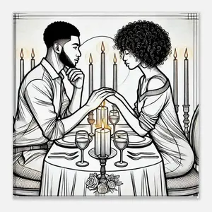 Sip & Paint Canvas Experience – Perfect for Couples or Singles!, Sip and Paint Canvas, Black Art, DYI Paint Party, Couples Pre drawn Outline, Couples Paint and Sip, Sip and Paint Canvas,Canvas,