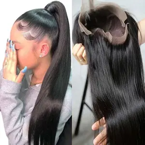 Bling Hair 360 Full Lace Wig 28 30 Inch Straight Transparent Lace Front Wigs Human Hair For Women Brazilian Remy Wig