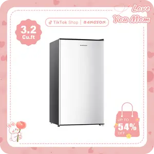 BANGSON 1.7/3.2 Cu.ft Dual Capacity Small Single-Door Refrigerator with Separate Built-in Freezer, Energy-Efficient Beverage Cooler, Low-Noise, Cooling Control Thermostat, Compact Size, Separate Freezer