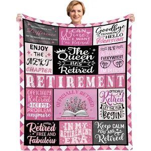 Retirement Gift for Woman, Farewell Gifts for Coworkers, Funny Retirement Gifts for Women, Going Away Gifts for Friends, Retirement Blanket 60"X 50"