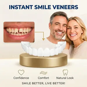 Snap & Go!Adjustable Snap-On Dentures - 2026 New Invisible Feel Smile Veneers for Gaps & Stains for Instant Visual Enhancement Natural White Moldable Temporary Teeth Kit Unisex Fit Comfortable Fit