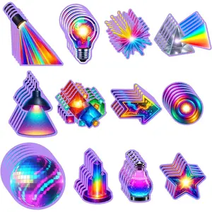 60 Pcs VBS 2026 Cutout Bulk Illumination Decoration Set with Adhesive Dots, Colorful VBS Light Bulb Paper Cutouts for Church Theme Birthday Party Decorations Bulletin Board Craft Wall Decor