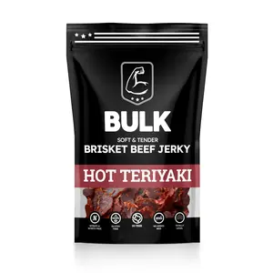 Bulk Beef Jerky I All-Natural Hot Teriyaki Brisket Beef Jerky - Gluten-Free I No added MSG* I Nitrate Free I No artificial ingredients I Made in the USA I Bulk Options Available